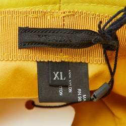 Pre Owned Prada Yellow Triangle Logo Nylon Bucket Hat XL