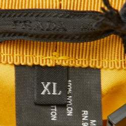 Pre Owned Prada Yellow Triangle Logo Nylon Bucket Hat XL