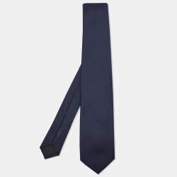Pre Owned ربطة عنق برادا كلاسيكية نايلون زرقاء داكنة