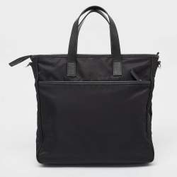 Prada Black Nylon and Leather Multipocket Tote