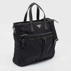 Prada Black Nylon and Leather Multipocket Tote