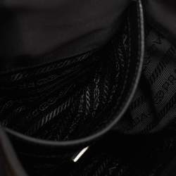 Prada Black Leather and Re-Nylon Flap Messenger Bag