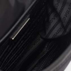 Prada Black Leather and Re-Nylon Flap Messenger Bag