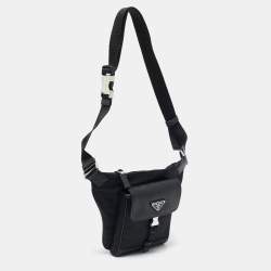 Prada Black Re-Nylon and Saffiano Leather Shoulder Bag