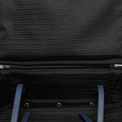 Pre Owned Prada Blue Saffiano Leather Travel Rolling Trolley Luggage