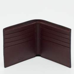 Prada Navy Blue Leather Logo Bifold Wallet