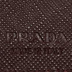 Prada Navy Blue Leather Logo Bifold Wallet