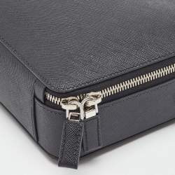 مملوكة مسبقًا حقيبة كتف برادا متوسطة بياقة جلد سفينانو سوداء