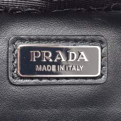 مملوكة مسبقًا حقيبة كتف برادا متوسطة بياقة جلد سفينانو سوداء