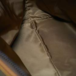 Pre Owned حقيبة برادا دوفل جلد ونايلون مُعاد تدويره بني