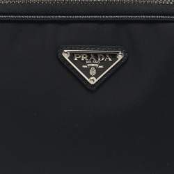 مملوكة مسبقًا Prada Brique Black Re-Nylon and Saffiano Lux Leather Crossbody Bag
