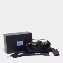 Pre Owned حقيبة كروس برادا جلد لامع أسود