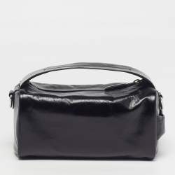 Pre Owned حقيبة كروس برادا جلد لامع أسود