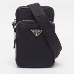 مملوكة مسبقًا Prada Smartphone Case Black Nylon Crossbody Bag