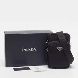 مملوكة مسبقًا Prada Smartphone Case Black Nylon Crossbody Bag