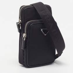 مملوكة مسبقًا Prada Smartphone Case Black Nylon Crossbody Bag