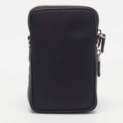 مملوكة مسبقًا Prada Smartphone Case Black Nylon Crossbody Bag