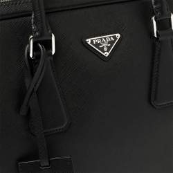 Prada Black Saffiano Lux Leather Laptop Bag