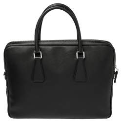 Prada Black Saffiano Lux Leather Laptop Bag