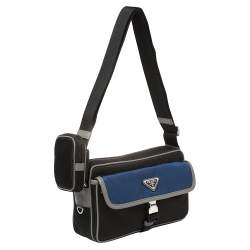 Prada Black/Blue Nylon Crossbody Bag