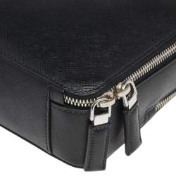 Prada Black Saffiano Leather Brique Messenger Bag