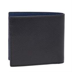Prada Tricolor Saffiano Stripe Leather Logo Bifold Wallet