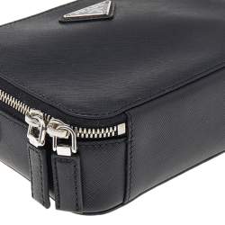 مملوكة مسبقًا حقيبة كروس برادا جلد سافيانو أسود صغيرة