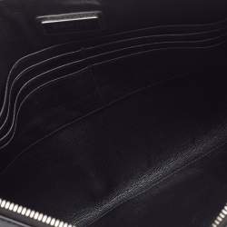 Pre Owned Prada Black Saffiano Lux Leather Zip Slim Pouch