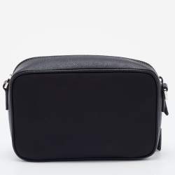 Prada Black Re-Nylon and Saffiano Leather Brique Crossbody Bag