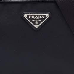Prada Black Re-Nylon and Saffiano Leather Brique Crossbody Bag