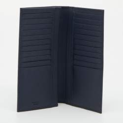 Pre Owned Prada Navy Blue Saffiano Leather Travel Long Wallet
