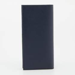 Pre Owned Prada Navy Blue Saffiano Leather Travel Long Wallet