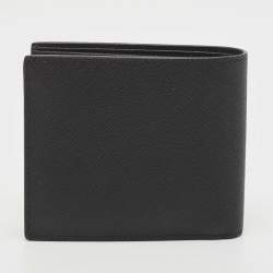Pre Owned Prada Black Saffiano Metal Leather Triangle Logo Bifold Wallet