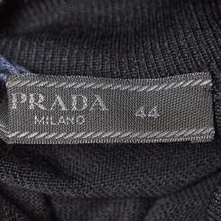 Prada Black Wool Rib Knit Turtle Neck Sweater XS