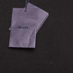 Pre Owned Prada Black Cotton Rib Knit Crew Neck Sweater XS