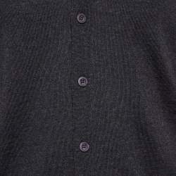 Prada Grey Wool Rib Knit Cardigan XS