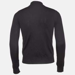 Pre Owned Prada Black Wool Rib Knit Turtle Neck Sweater XS