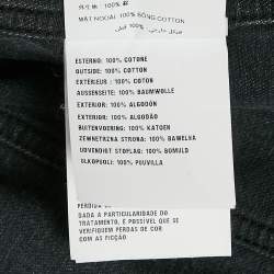 Prada Black Washed Denim Collarless Jacket XS