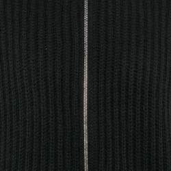 Prada Black Rib Knit Zip-Up Cardigan L