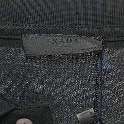 Pre Owned Prada Black Cotton Pique Polo T-Shirt XXL