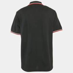 Pre Owned Prada Black Cotton Pique Polo T-Shirt XXL