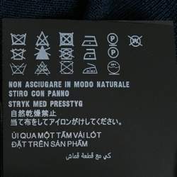 Prada Navy Blue Silk and Cotton Polo T-Shirt M