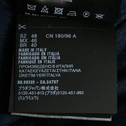 Prada Navy Blue Silk and Cotton Polo T-Shirt M