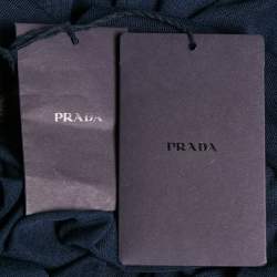 Prada Navy Blue Silk and Cotton Polo T-Shirt M