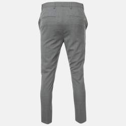 Pre Owned Prada Grey Wool Buttoned Straight Fit Trouser XL