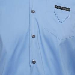 Pre Owned قميص برادا بأزرار قطن أوف وايت كبير جدًا جدًا جدًا