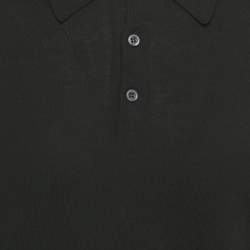 Pre Owned Prada Black Cotton Knit Collared Sweatshirt M