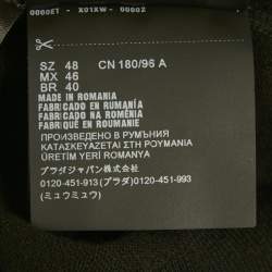 Pre Owned Prada Black Cotton Knit Collared Sweatshirt M