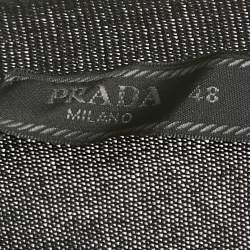 Pre Owned Prada Black Cotton Knit Crewneck Sweatshirt M