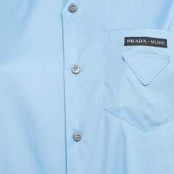 Pre Owned قميص برادا بأزرار قطن أوف وايت كبير جدًا جدًا �جدًا